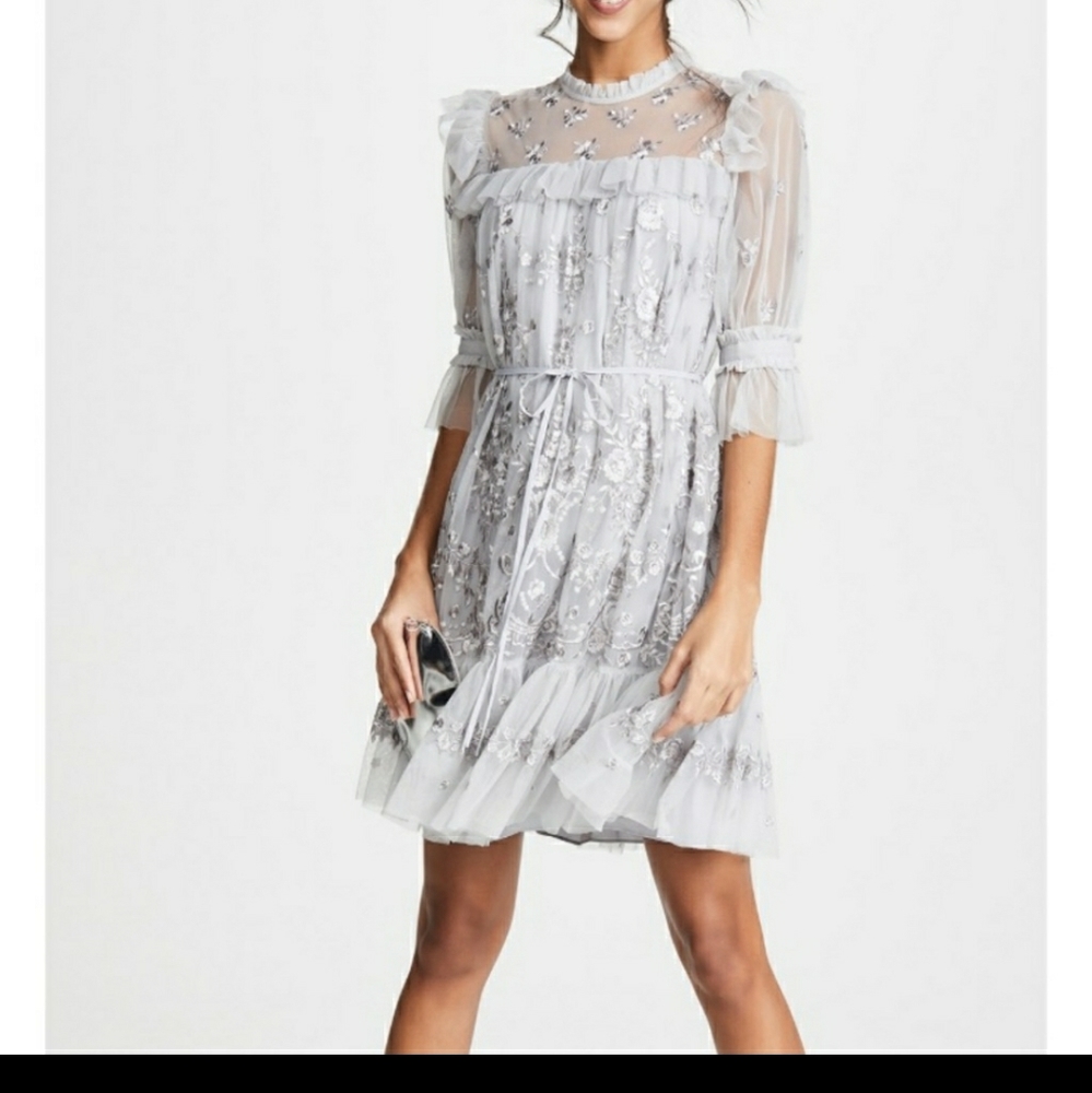 Needle and thread lace illusion dress